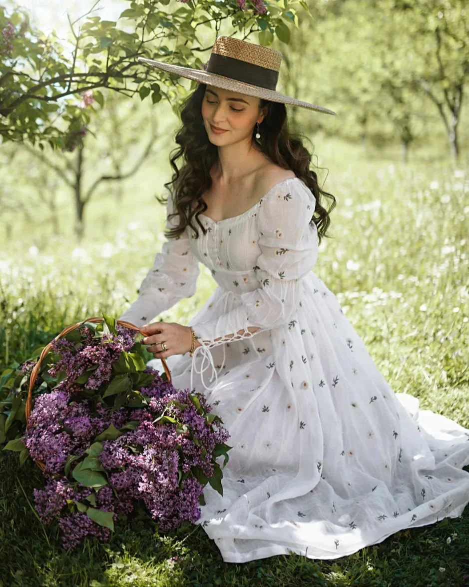 Sakura 21 | Lace-up maxi linen dress - Image 34