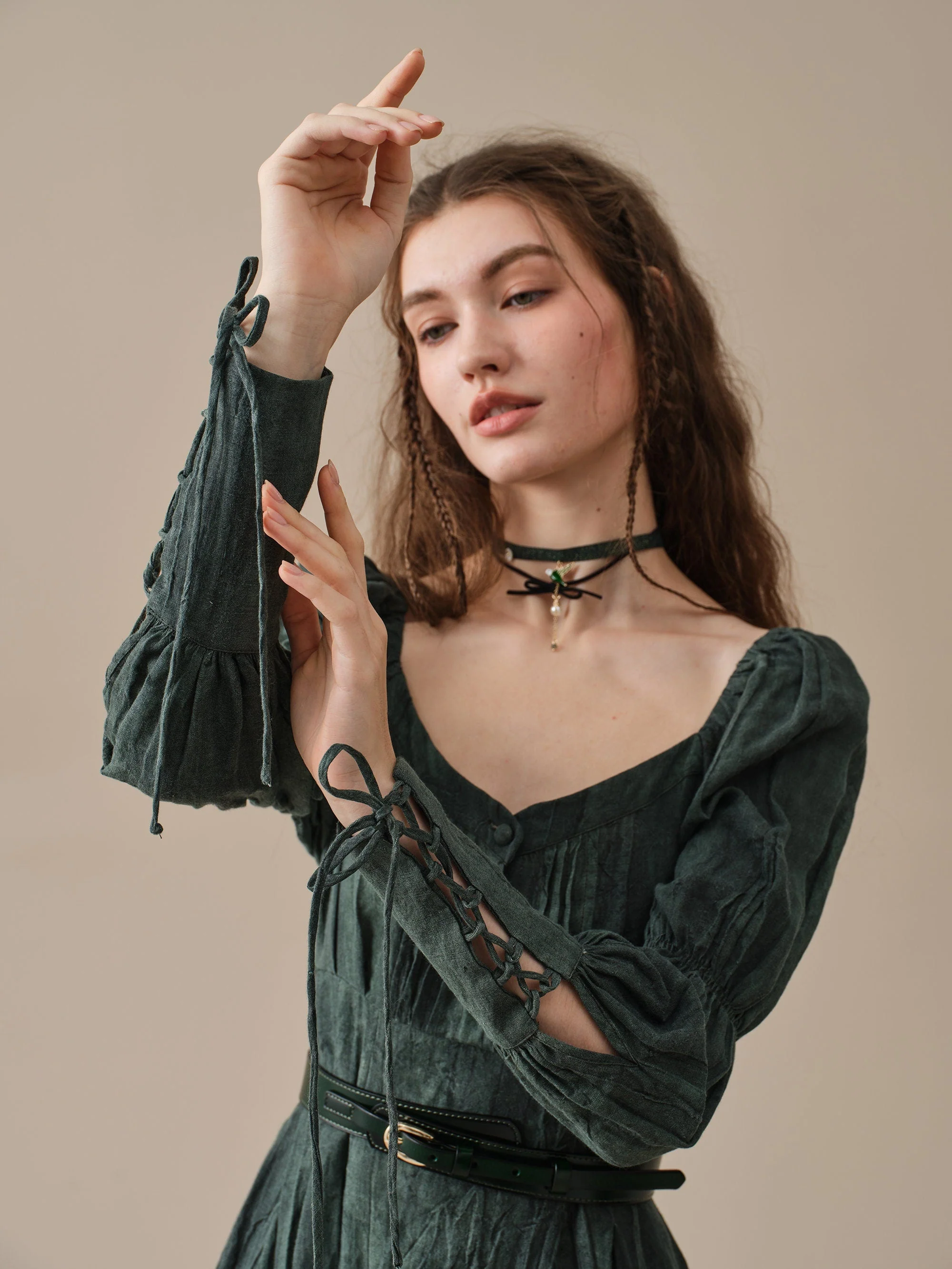 PHOENIX 24 | REGENCY LACE-UP LINEN DRESS - Image 14