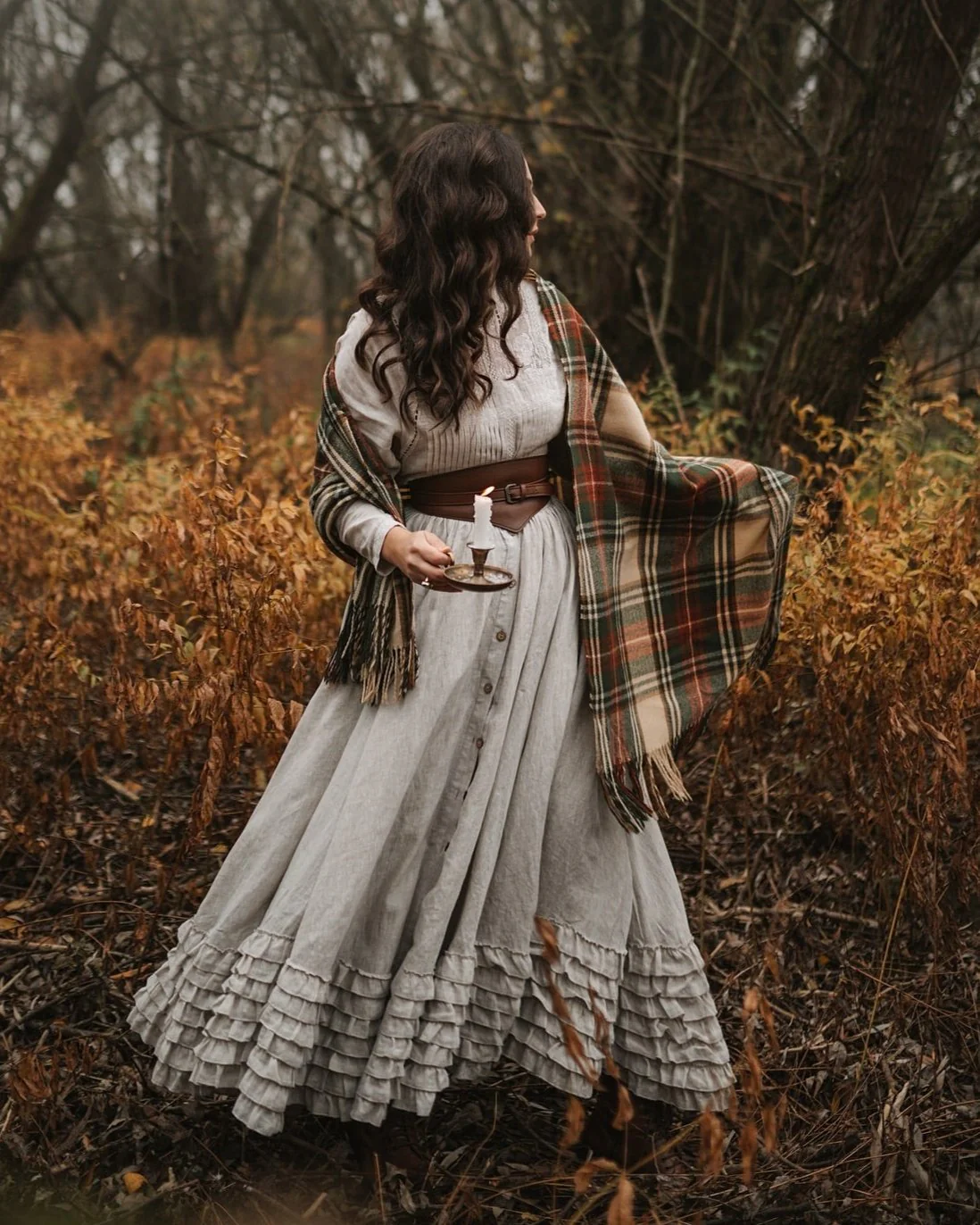 Dorothy 27 | Ruffled maxi linen skirt - Image 5