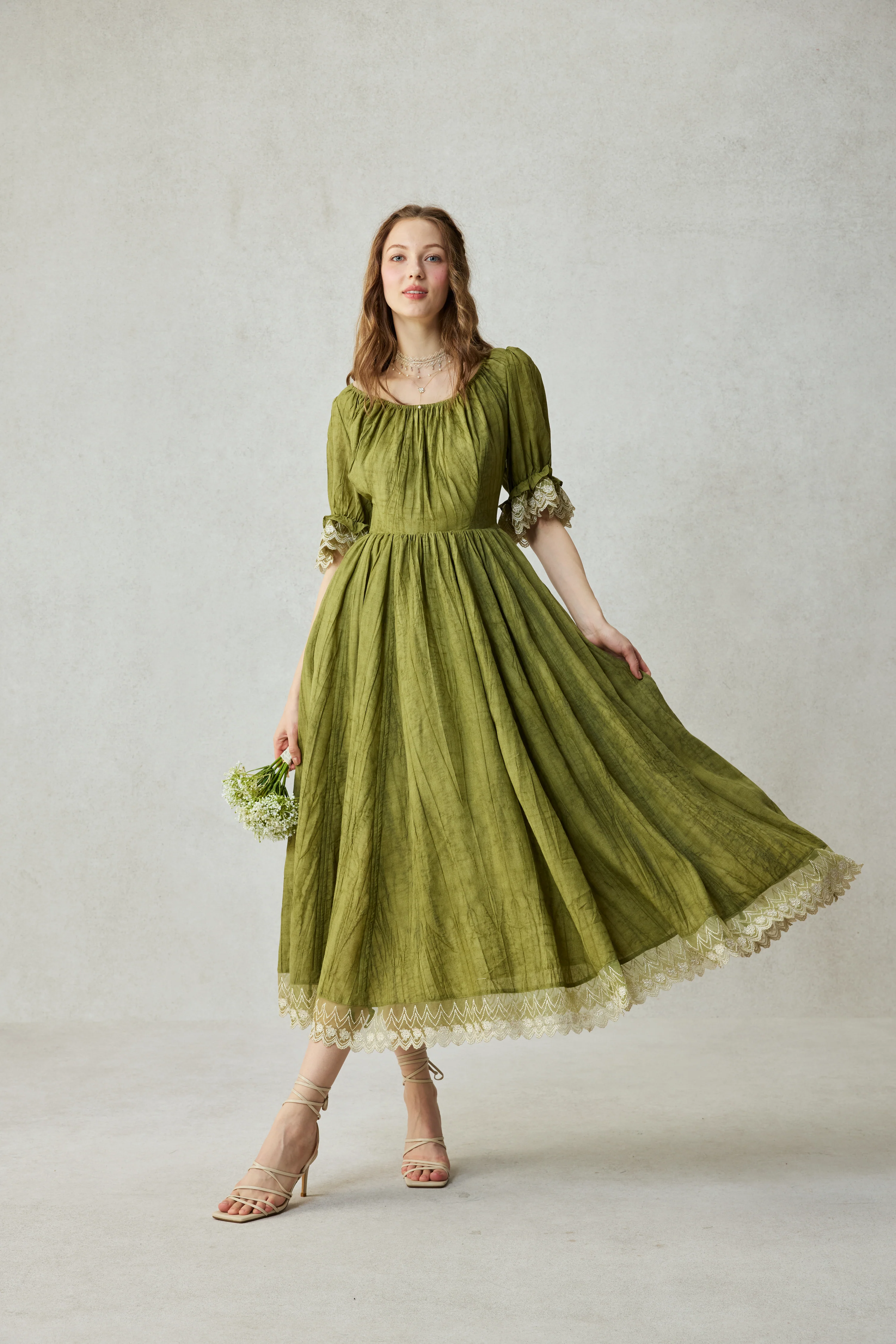 Elowen 27 | Lace Linen dress gown ( 2 way to wear ) - Image 18
