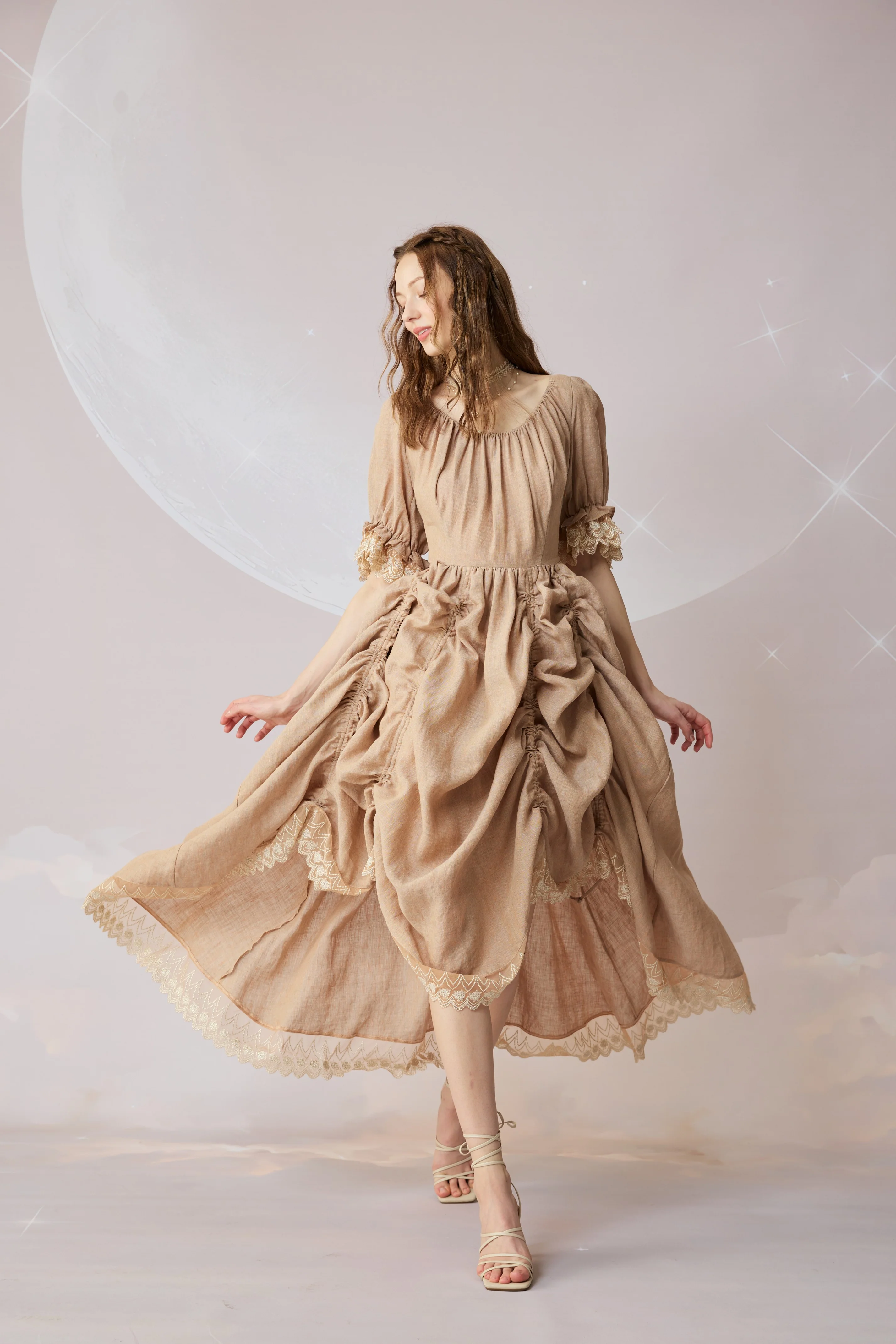 Elowen 27 | Lace Linen dress gown ( 2 way to wear ) - Image 59