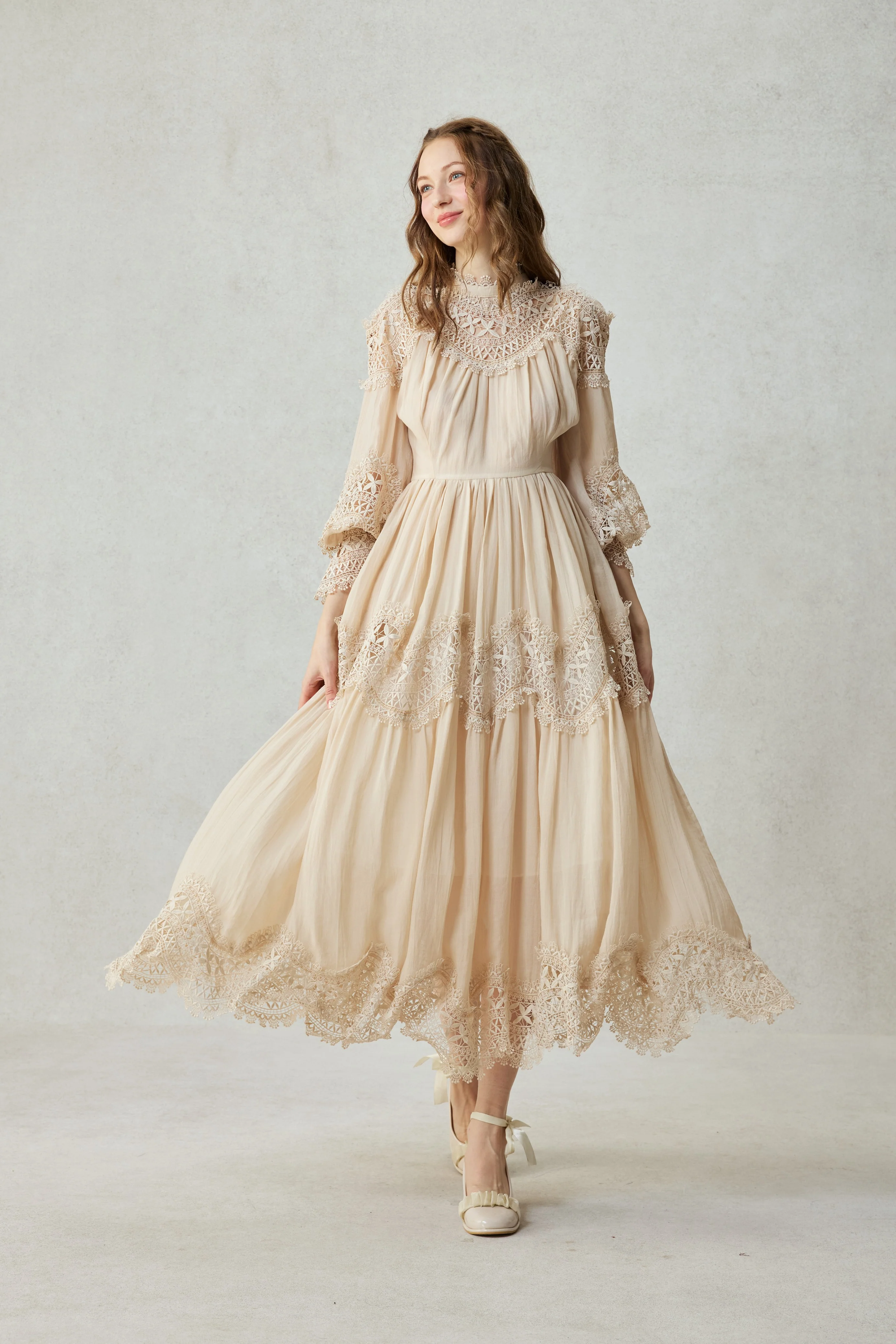 Pearlman 25 | Lace Linen Dress Gown - Image 30
