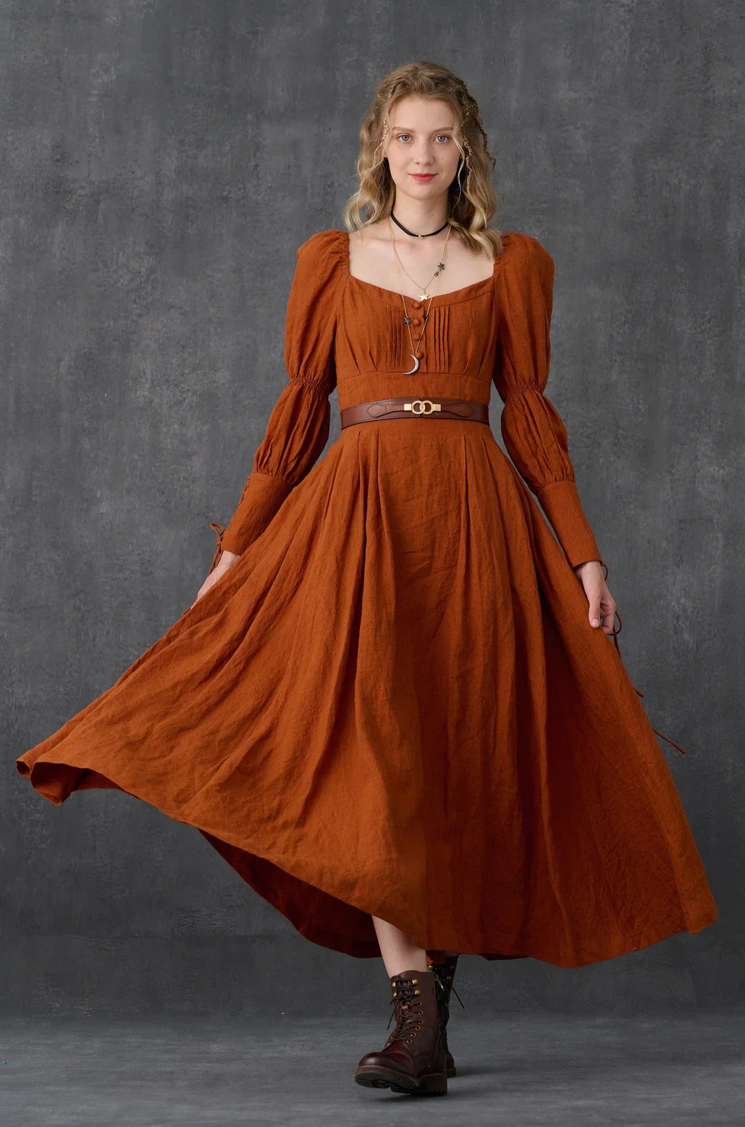 Phoenix 24 | Embroidery Daisy Linen Dress - Image 18