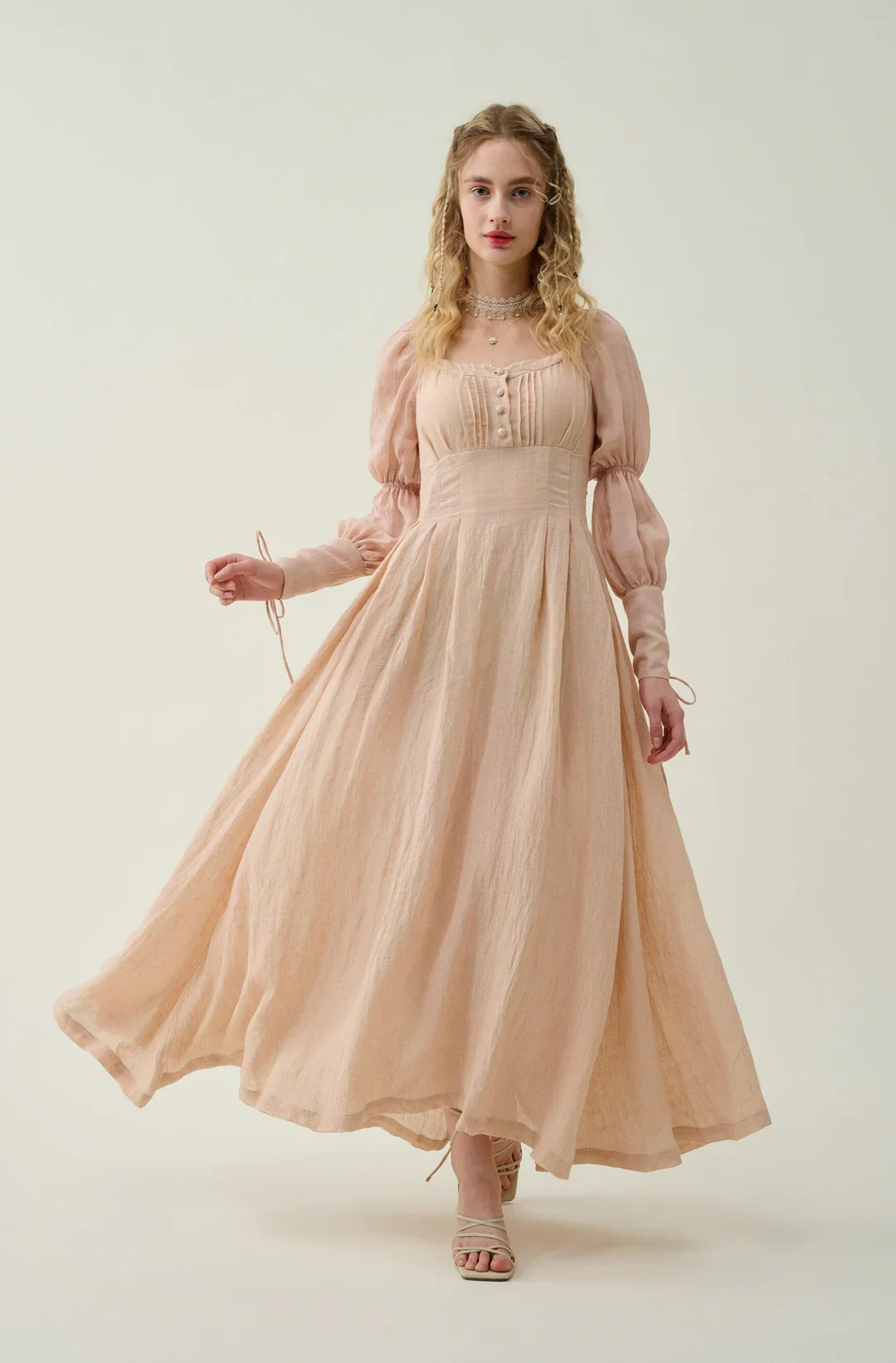 Phoenix 24 | Embroidery Daisy Linen Dress - Image 22