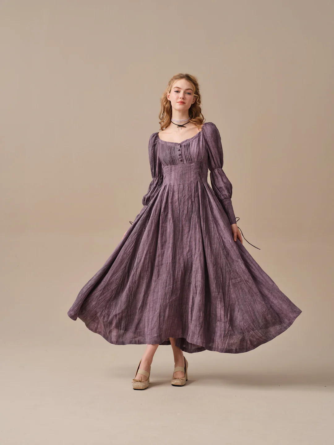 Phoenix 24 | Embroidery Daisy Linen Dress - Image 25