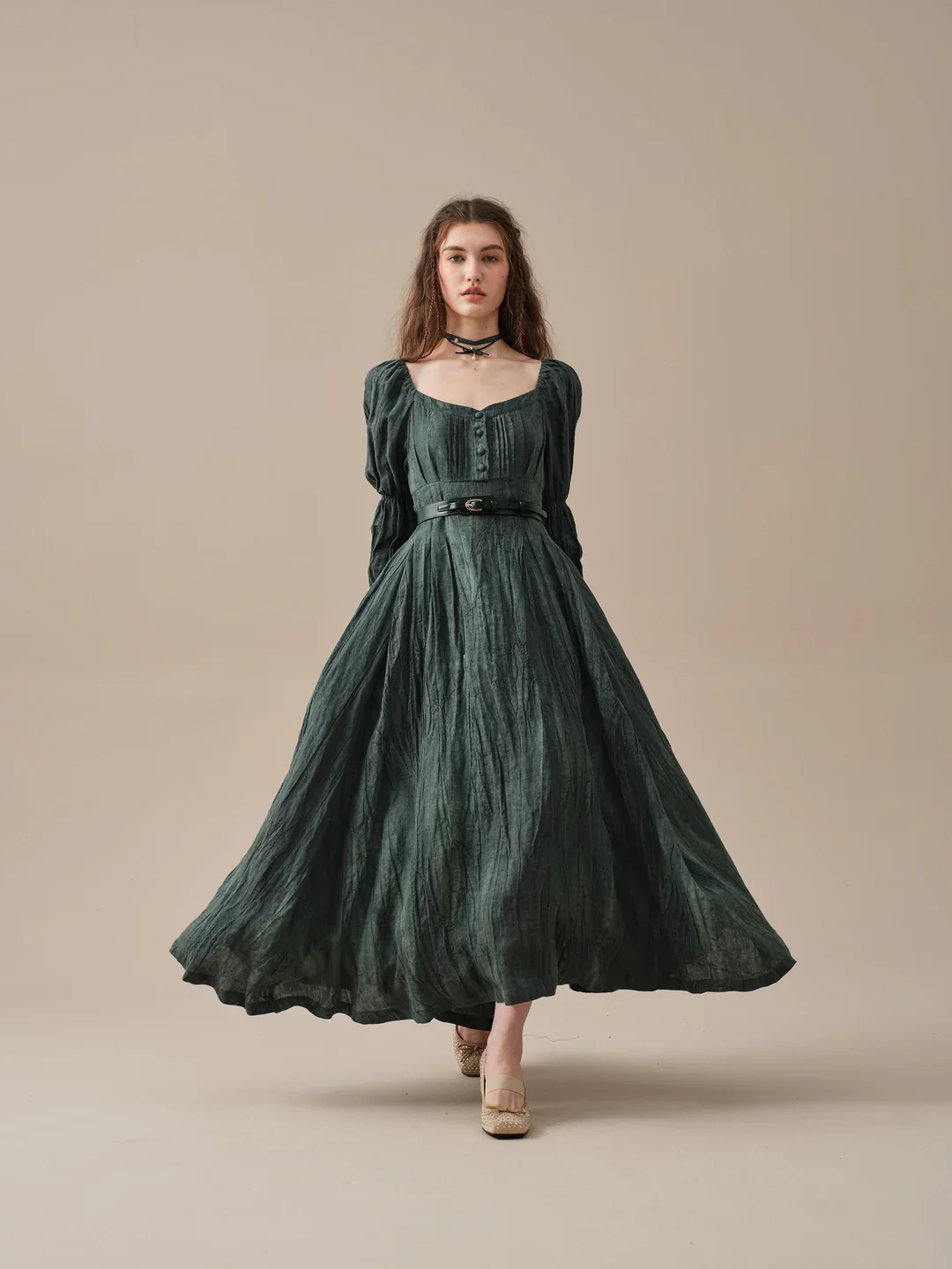 Phoenix 24 | Embroidery Daisy Linen Dress - Image 27