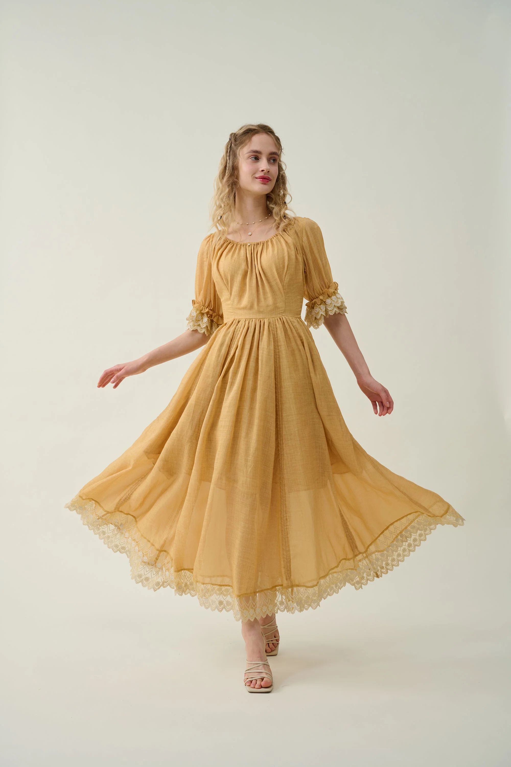 Elowen 27 | Lace Linen dress gown ( 2 way to wear ) - Image 21