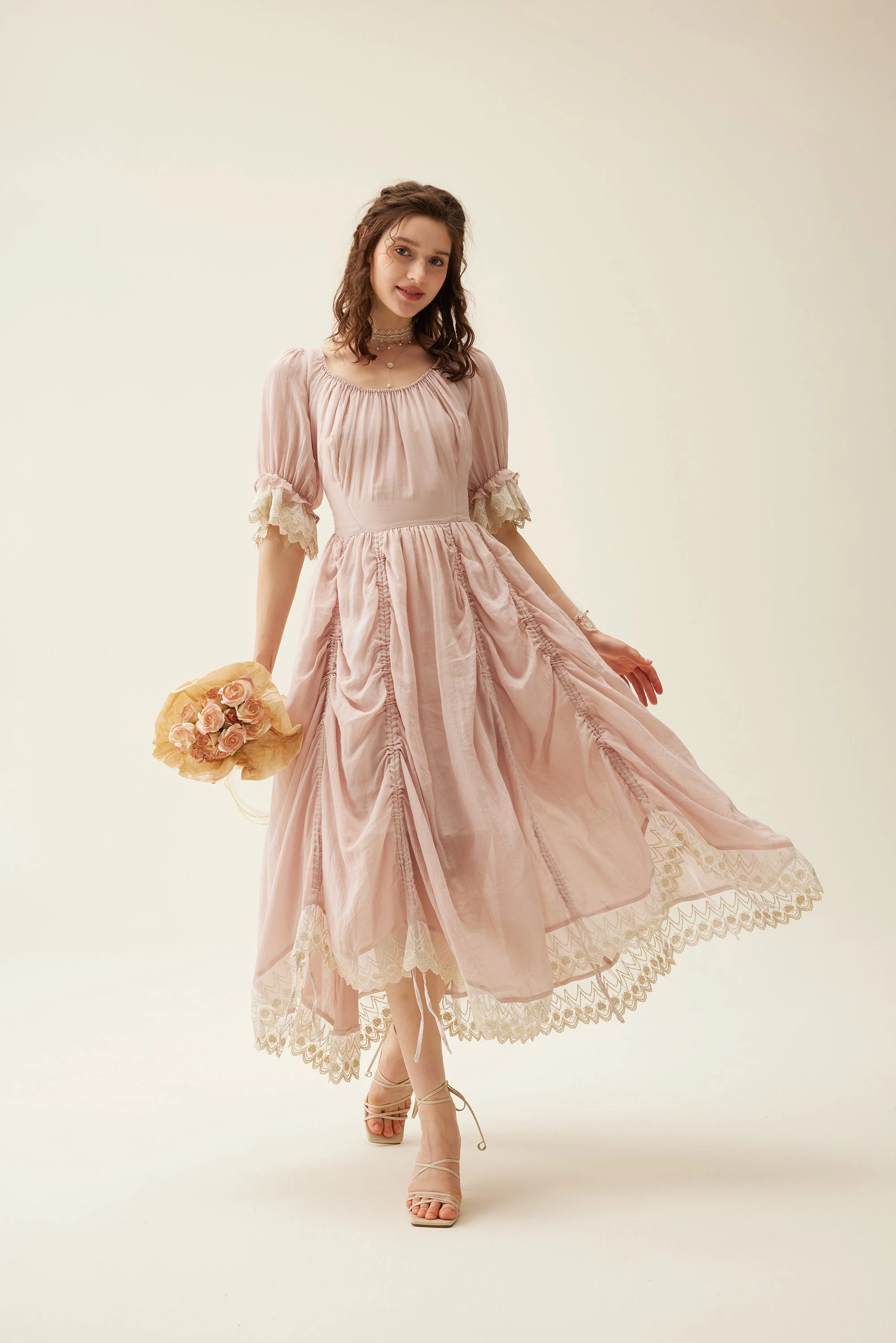 Elowen 27 | Lace Linen dress gown ( 2 way to wear ) - Image 40