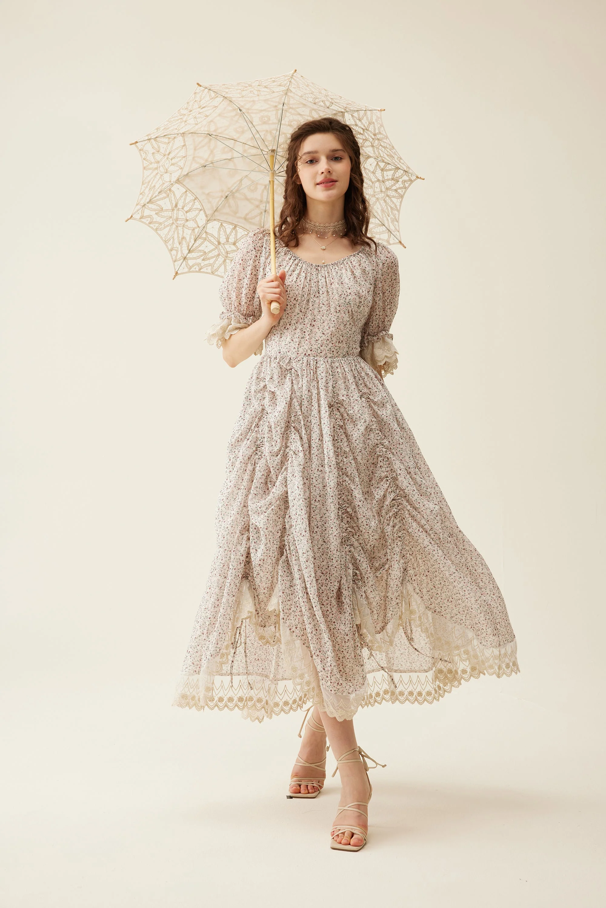 Elowen 27 | Lace Linen dress gown ( 2 way to wear ) - Image 37